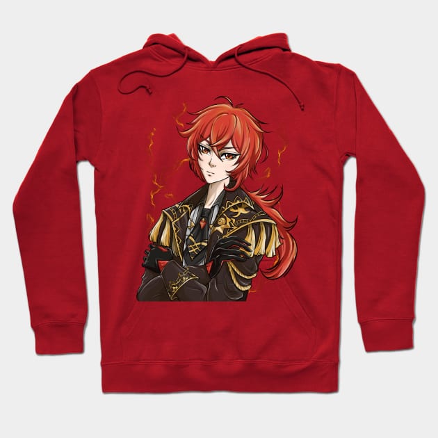 Diluc Genshin Impact Hoodie by Ririnetto